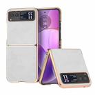 For Motorola Razr 40 Nano Electroplating Dual Color Lichi Texture PU Phone Case(White) - 1