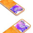 For Motorola Razr 50 Nano Electroplating Dual Color Lichi Texture PU Phone Case(Orange) - 3