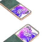 For Motorola Razr 50 Ultra Nano Electroplating Dual Color Lichi Texture PU Phone Case(Green) - 3