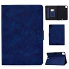 For iPad Pro 11 2024 Cowhide Texture Leather Smart Tablet Case(Blue) - 1