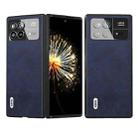 For Xiaomi Mix Fold 3 ABEEL Dual Color Cowhide Texture PU Phone Case(Blue) - 1