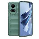 For OPPO Reno10 5G Global Magic Shield TPU + Flannel Phone Case(Dark Green) - 1