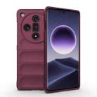 For OPPO Find X7 5G Magic Shield TPU + Flannel Phone Case(Wine Red) - 1