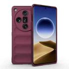 For OPPO Find X7 Ultra 5G Magic Shield TPU + Flannel Phone Case(Wine Red) - 1