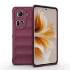 For OPPO Reno11 5G Global Magic Shield TPU + Flannel Phone Case(Wine Red) - 1