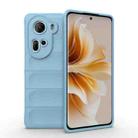 For OPPO Reno11 5G Global Magic Shield TPU + Flannel Phone Case(Light Blue) - 1