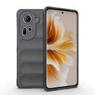 For OPPO Reno11 5G Global Magic Shield TPU + Flannel Phone Case(Dark Grey) - 1