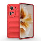 For OPPO Reno11 5G Global Magic Shield TPU + Flannel Phone Case(Red) - 1