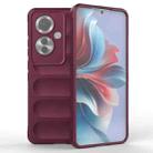 For OPPO Reno11 F 5G Global Magic Shield TPU + Flannel Phone Case(Wine Red) - 1