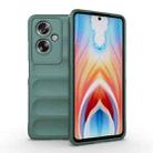 For OPPO A79 5G Global Magic Shield TPU + Flannel Phone Case(Dark Green) - 1