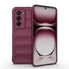 For OPPO Reno12 Global Magic Shield TPU + Flannel Phone Case(Wine Red) - 1