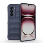 For OPPO Reno12 Global Magic Shield TPU + Flannel Phone Case(Dark Blue) - 1