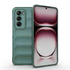 For OPPO Reno12 Global Magic Shield TPU + Flannel Phone Case(Dark Green) - 1