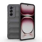For OPPO Reno12 Pro Global Magic Shield TPU + Flannel Phone Case(Dark Grey) - 1