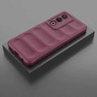 For OPPO A3 Pro India Magic Shield TPU + Flannel Phone Case(Wine Red) - 2