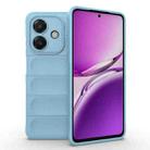 For OPPO A3X 5G India Magic Shield TPU + Flannel Phone Case(Light Blue) - 1