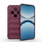 For OPPO Find X8 5G Magic Shield TPU + Flannel Phone Case(Wine Red) - 1