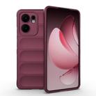 For OPPO Reno13 F 5G Global Magic Shield TPU + Flannel Phone Case(Wine Red) - 1