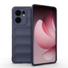 For OPPO Reno13 F 5G Global Magic Shield TPU + Flannel Phone Case(Dark Blue) - 1