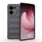 For OPPO Reno13 F 5G Global Magic Shield TPU + Flannel Phone Case(Dark Grey) - 1