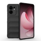 For OPPO Reno13 F 5G Global Magic Shield TPU + Flannel Phone Case(Black) - 1