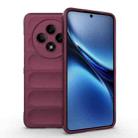 For OPPO Reno12 F 5G Global Magic Shield TPU + Flannel Phone Case(Wine Red) - 1