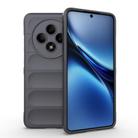 For OPPO Reno12 F 5G Global Magic Shield TPU + Flannel Phone Case(Dark Grey) - 1