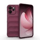 For OPPO Reno14 5G Global Magic Shield TPU + Flannel Phone Case(Wine Red) - 1