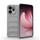 For OPPO Reno14 5G Global Magic Shield TPU + Flannel Phone Case(Grey) - 1