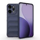 For OPPO Reno14 Pro Global Magic Shield TPU + Flannel Phone Case(Dark Blue) - 1