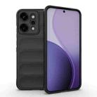 For OPPO Reno14 Pro Global Magic Shield TPU + Flannel Phone Case(Black) - 1