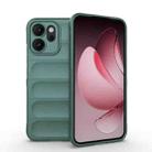 For OPPO Reno14 F Magic Shield TPU + Flannel Phone Case(Dark Green) - 1