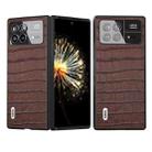 For Xiaomi Mix Fold 3 ABEEL Crocodile Texture Genuine Leather Phone Case(Brown) - 1