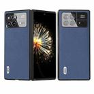 For Xiaomi Mix Fold 3 ABEEL Genuine Leather + PC Litchi Texture Phone Case(Blue) - 1