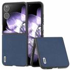 For Xiaomi Mix Flip ABEEL Genuine Leather + PC Litchi Texture Phone Case(Blue) - 1