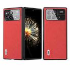 For Xiaomi Mix Fold 3 ABEEL Cross Texture Genuine Leather Phone Case(Red) - 1