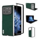 For Xiaomi Mix Fold 4 ABEEL Cross Texture Genuine Leather Phone Case(Green) - 1
