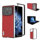 For Xiaomi Mix Fold 4 ABEEL Cross Texture Genuine Leather Phone Case(Red) - 1
