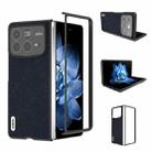For Xiaomi Mix Fold 4 ABEEL Cross Texture Genuine Leather Phone Case(Blue) - 1