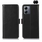 For Motorola Moto G14 4G Magnetic Crazy Horse Texture Genuine Leather RFID Phone Case(Black) - 1