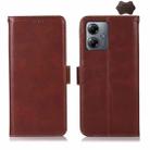 For Motorola Moto G14 4G Magnetic Crazy Horse Texture Genuine Leather Phone Case(Brown) - 1