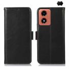 For Motorola Moto G04 / G24 Magnetic Crazy Horse Texture Genuine Leather RFID Phone Case(Black) - 1