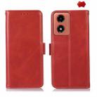 For Motorola Moto G04 / G24 Magnetic Crazy Horse Texture Genuine Leather RFID Phone Case(Red) - 1