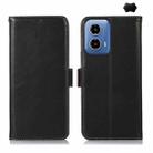 For Motorola Moto G34 Magnetic Crazy Horse Texture Genuine Leather RFID Phone Case(Black) - 1