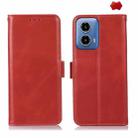 For Motorola Moto G34 Magnetic Crazy Horse Texture Genuine Leather RFID Phone Case(Red) - 1