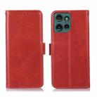 For Motorola Edge 50 Global Magnetic Crazy Horse Texture Genuine Leather Phone Case(Red) - 1