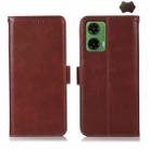 For Motorola Moto G35 Magnetic Crazy Horse Texture Genuine Leather Phone Case(Brown) - 1