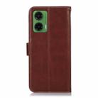 For Motorola Moto G35 Magnetic Crazy Horse Texture Genuine Leather Phone Case(Brown) - 3