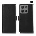 For Motorola Moto G15 4G Magnetic Crazy Horse Texture Genuine Leather Phone Case(Black) - 1