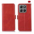 For Motorola Moto G15 4G Magnetic Crazy Horse Texture Genuine Leather Phone Case(Red) - 1